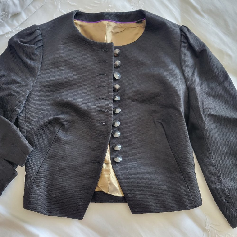 Ted Baker Cropped Black Bow Jacket